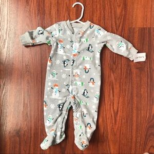 Carter’s Baby micro-fleece penguin footie PJs 6M